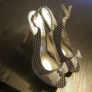 Rampage Shoes - Rampage polka dot slingback heels Rampage Shoes - Rampage polka dot slingback heels